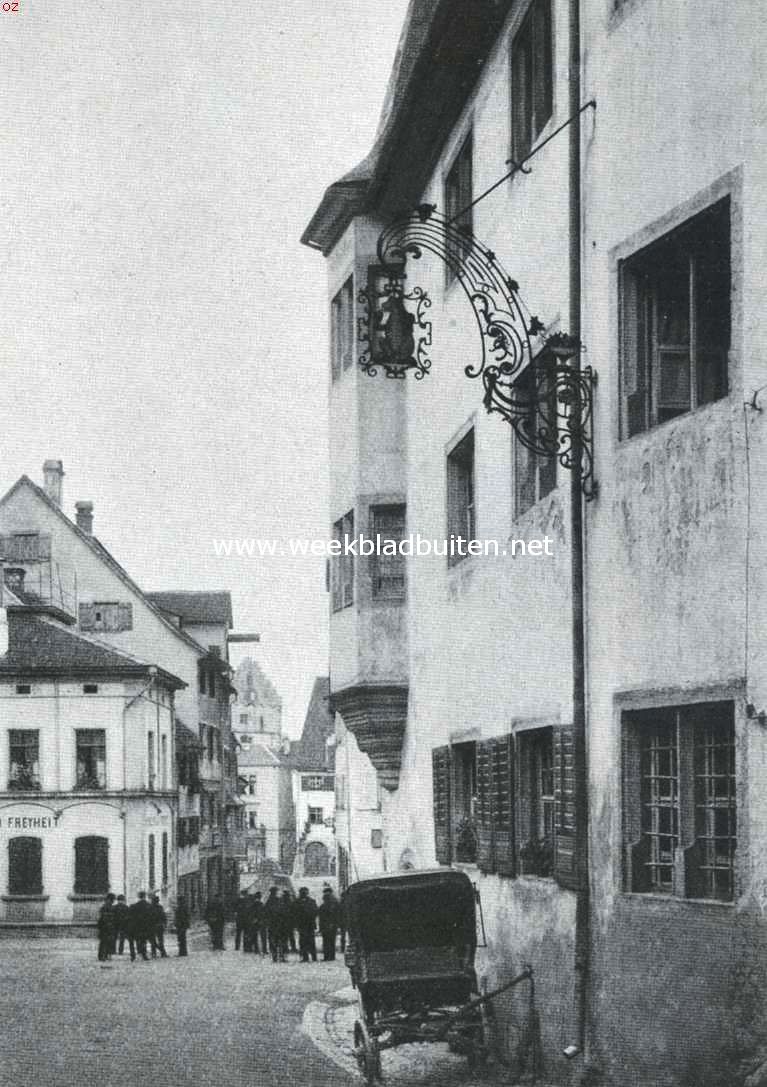 Meersburg aan het Meer van Konstanz. Hoekje van de Markt