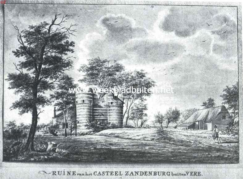 Walcheren. Overblijfselen van het poortgebouw van het kasteel Zandenburg bij Veere omstr. 1800. Gesloopt in 1812