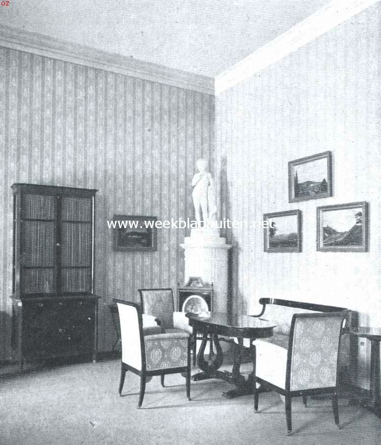 Het landhuis de Weilburg te Baden. Hoekje van de leeskamer