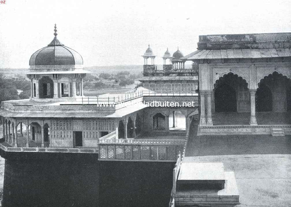 Indische steden. Het keizerlijke paviljoen in het fort te Agra