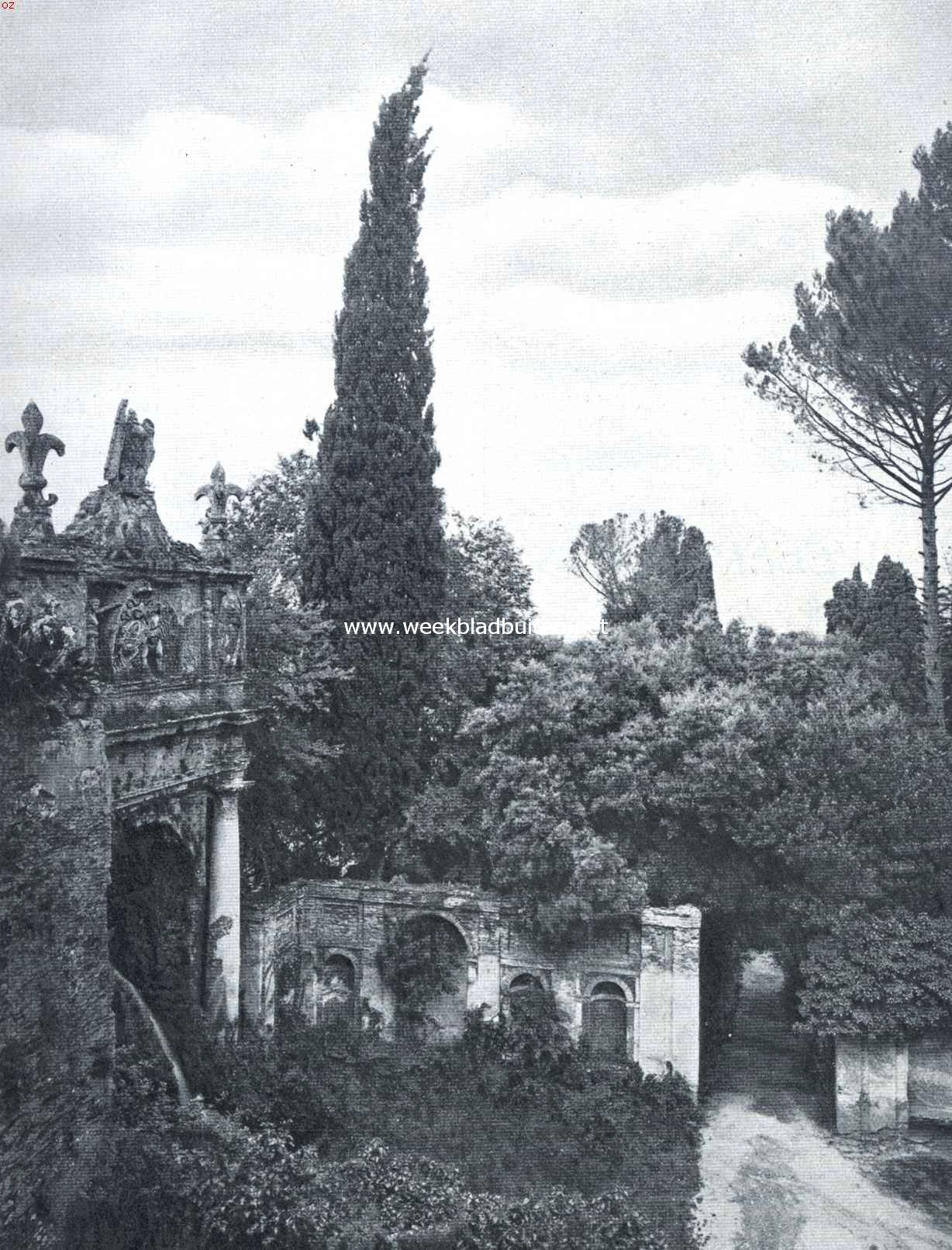 In het park van de Villa d' Este bij Tivoli