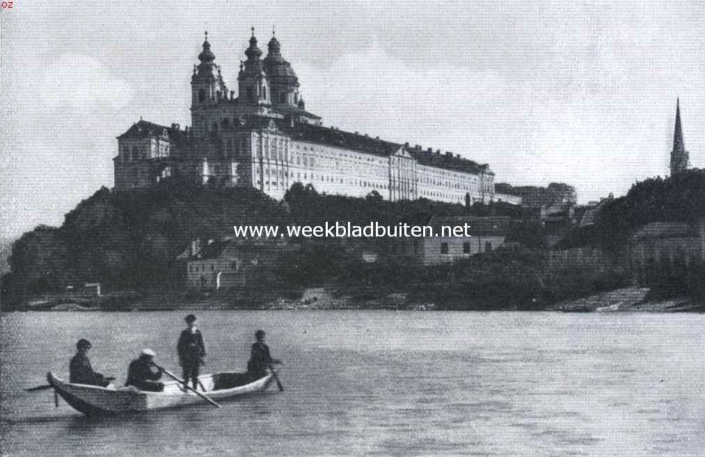 Het klooster Melk, van den Donau af gezien