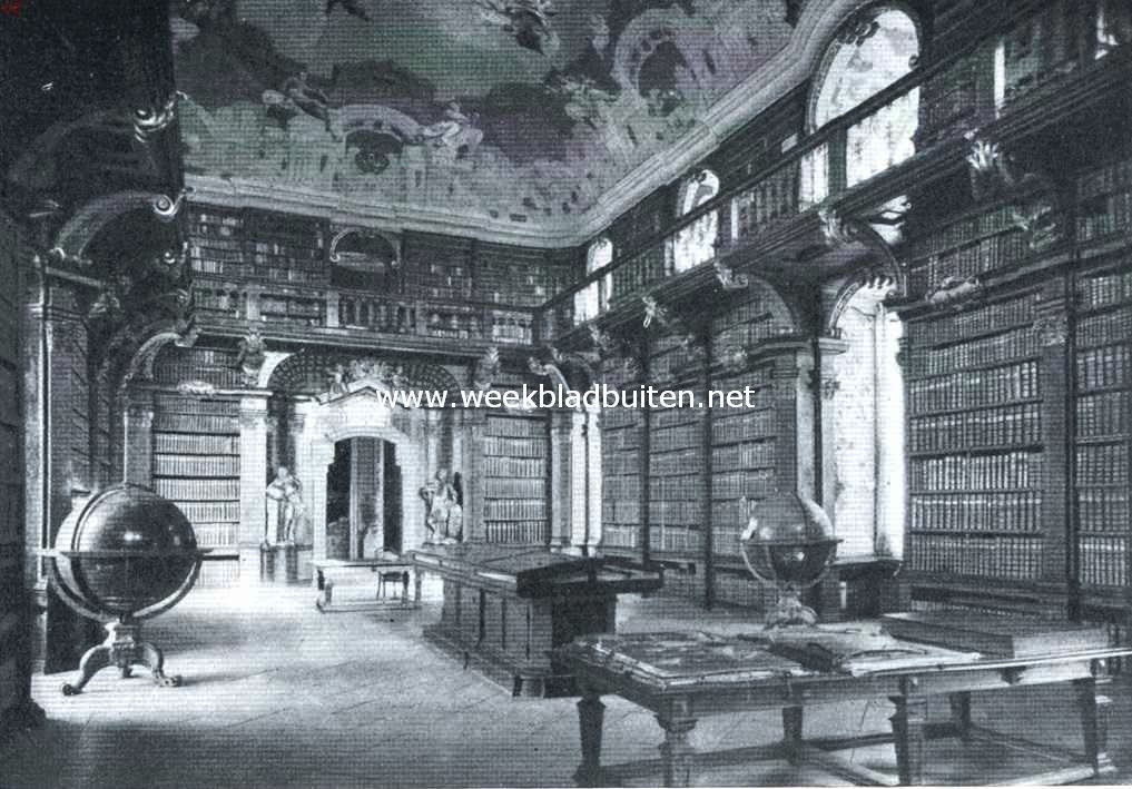 Het klooster Melk. De bibliotheek-zaal