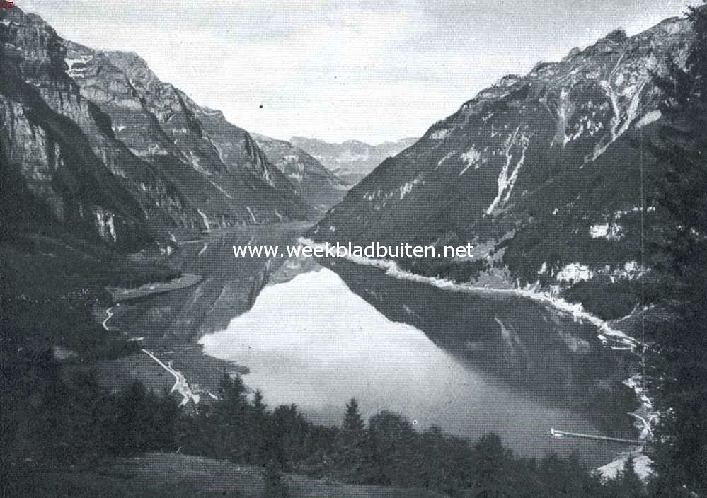 Het Glarnerland. Het kunstmatig vergroote Klntaler-meer