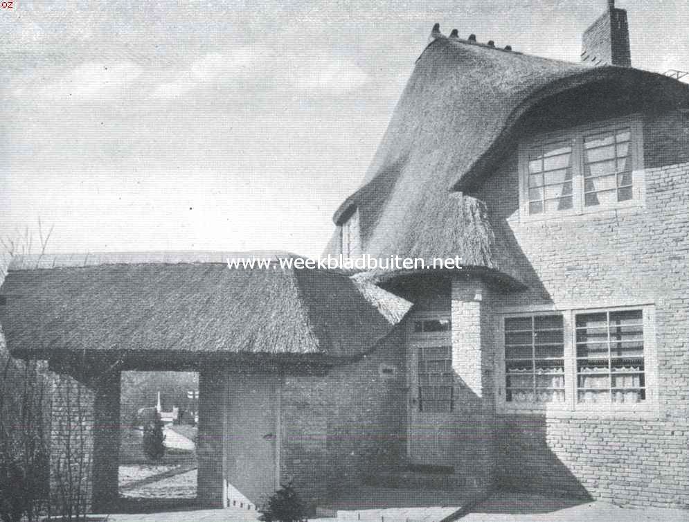 Moderne landhuizen. Dtail van den achtergevel met poortje