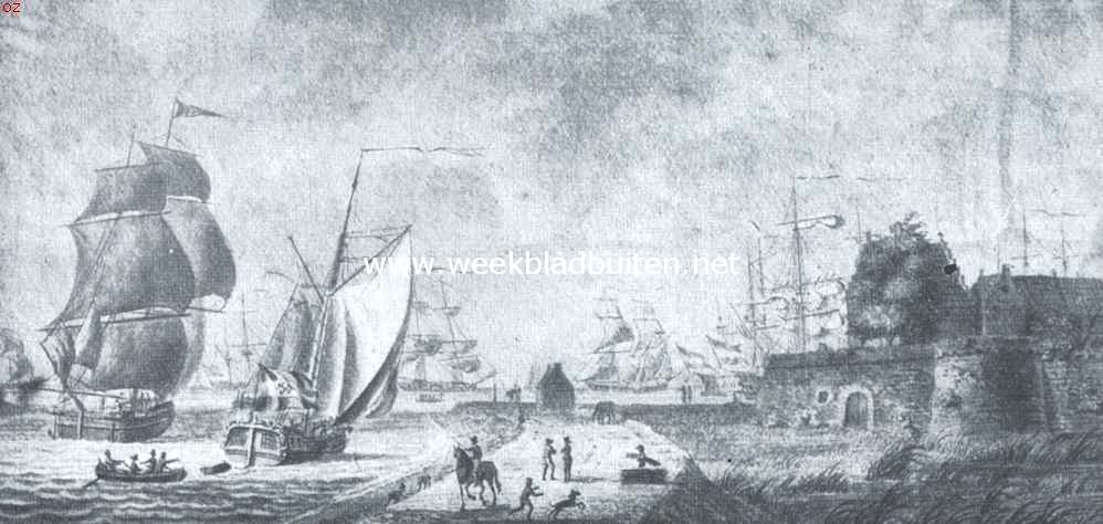 De toegang tot de haven van Middelburg en de reede van Rammekens in de 17de eeuw. Naar een prent in de verzameling 