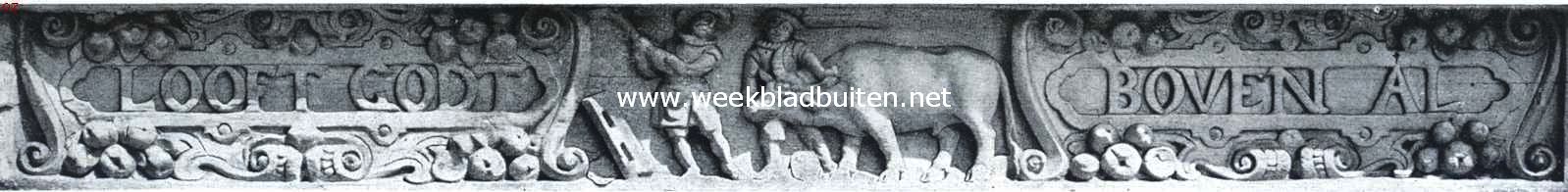 Snijwerk in de pui van het huisje te Monnikendam, dat door den Bond 