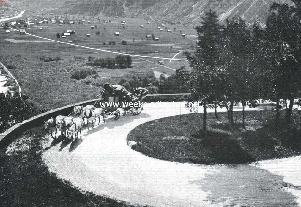 De postkoets op de Grimsel-pas