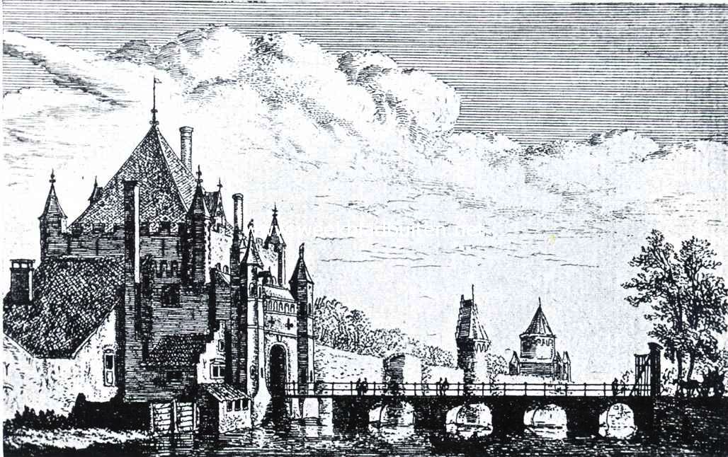 De Groote Houtpoort te Haarlem. Naar de ets van Rademaker