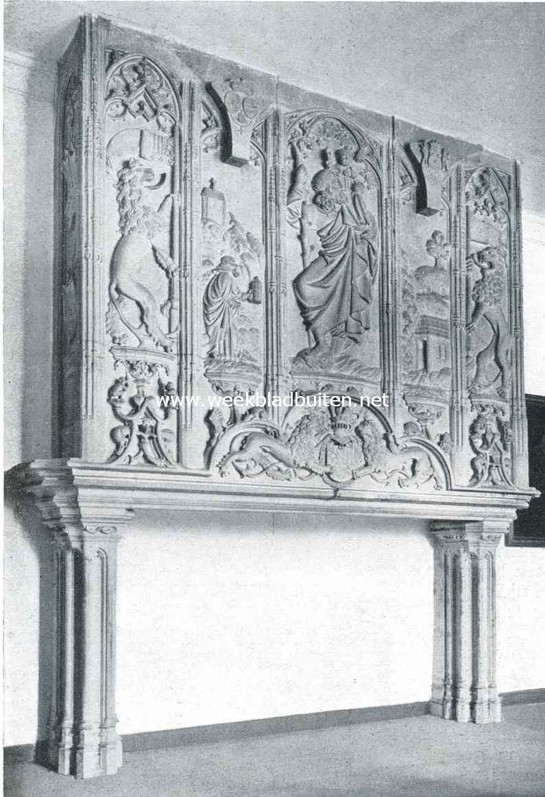 De beroemde schouw in het Stadhuis te Bergen op Zoom, afkomstig van het Markiezenhof