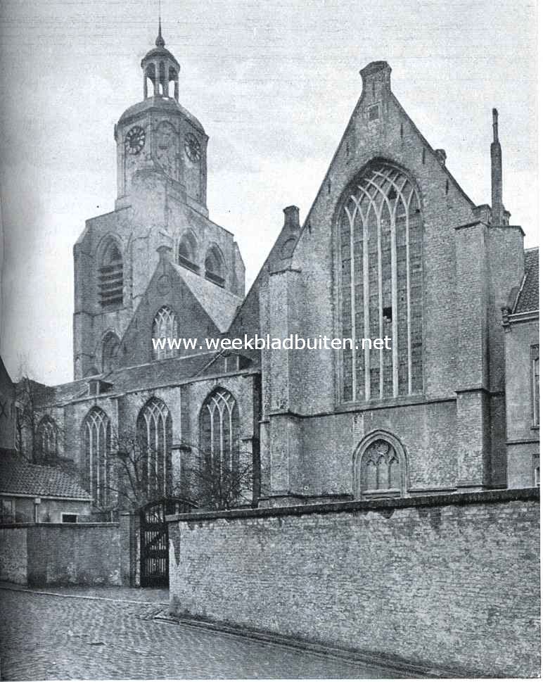 De St. Lambertuskerk te Bergen op Zoom, gezien van de Kerkstraat uit