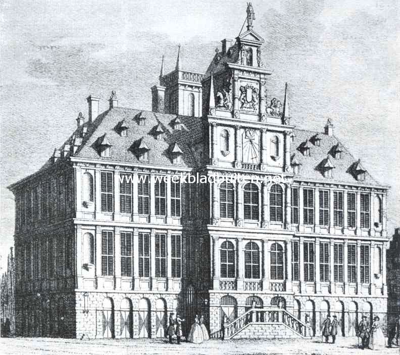 Het oude stadhuis van Vlissingen, verwoest door de Engelschen in 1809