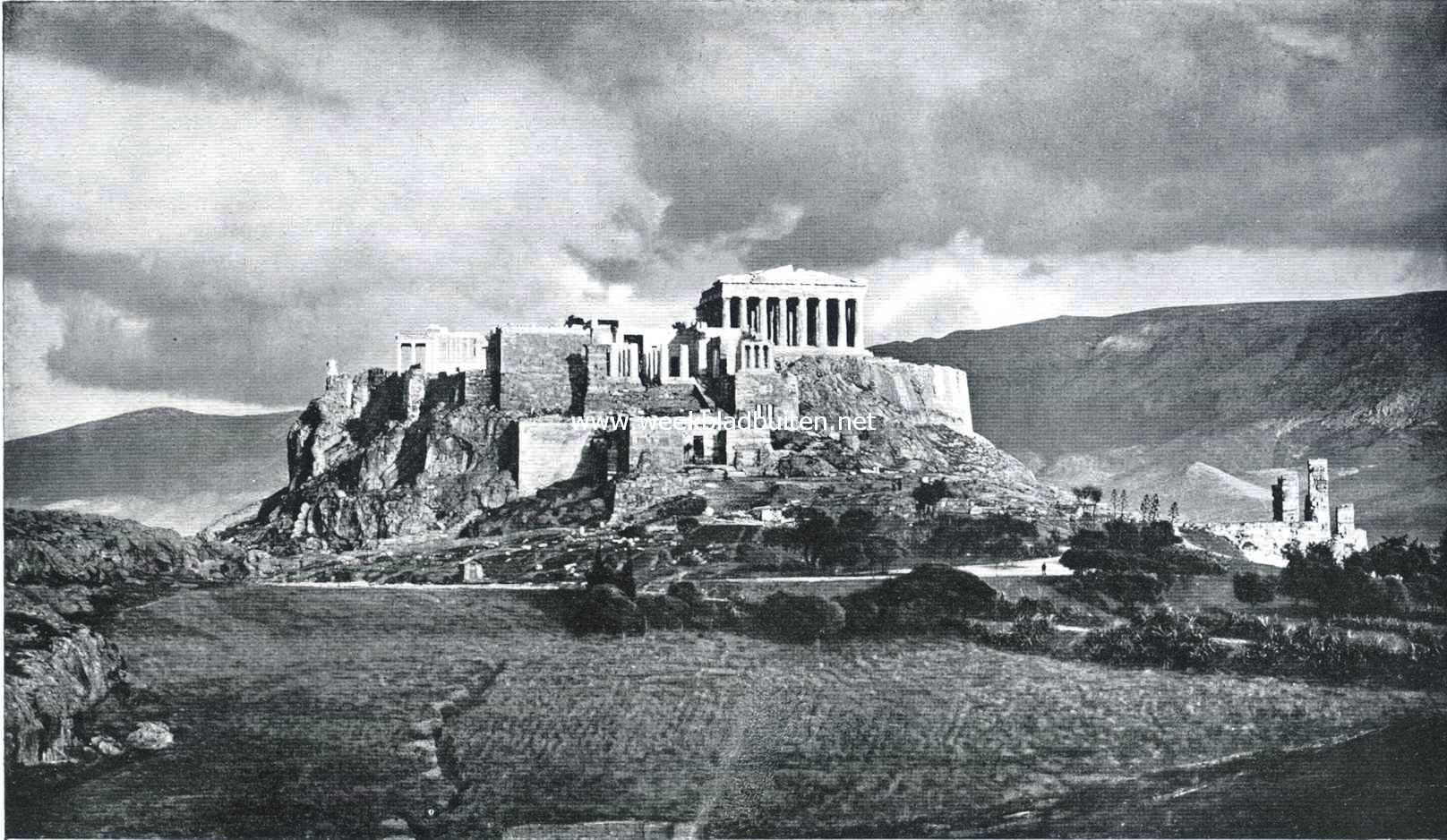 De Acropolis en de Hymettus bij Athene