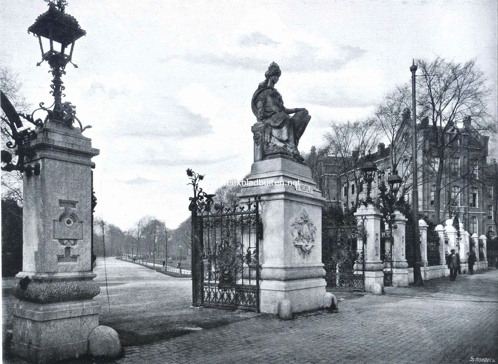 Het Vondelpark in nood. De ingang van het park aan de Stadhouderskade