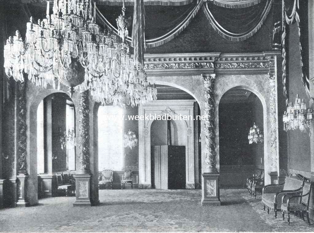 Het Amsterdamsche Stadhuis-Paleis. Gezicht op het noordelijke (lage) gedeelte der Schepenszaal