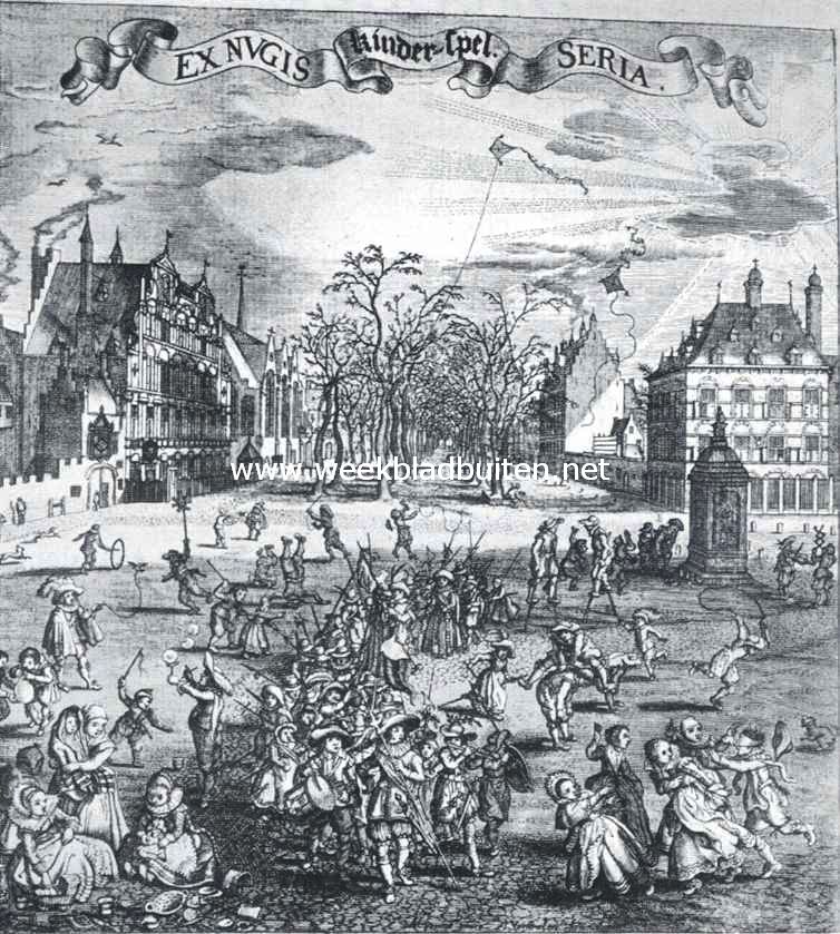 Kinderspelen in de 17de eeuw. Naar een prent van Nicolaas de Bruin uit 
