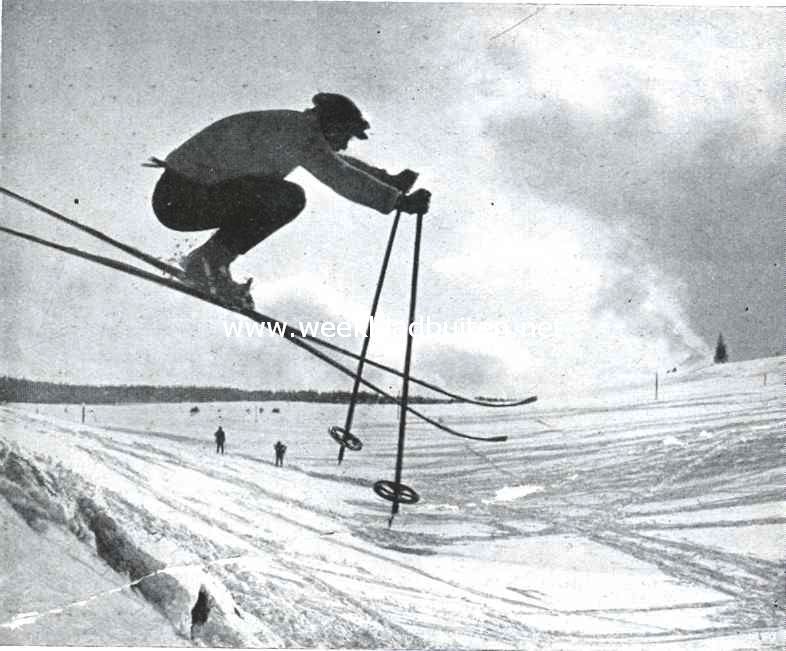 Ski-sport. Een zogenaamde quersprong