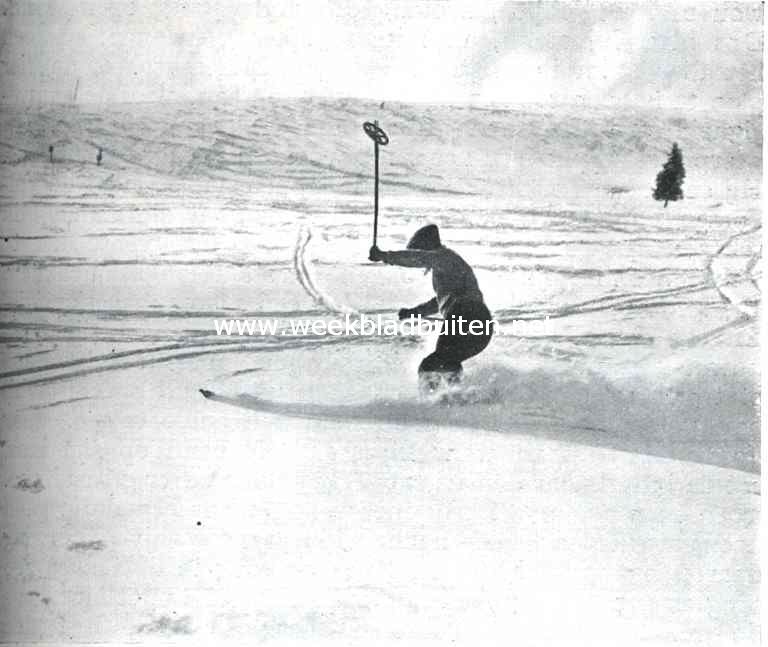 Ski-sport. Een stuif-christiania