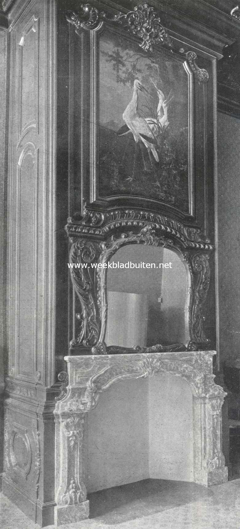 Het Haagsche Raadhuis. Schoorsteen in het voormalige schepenvertrek
