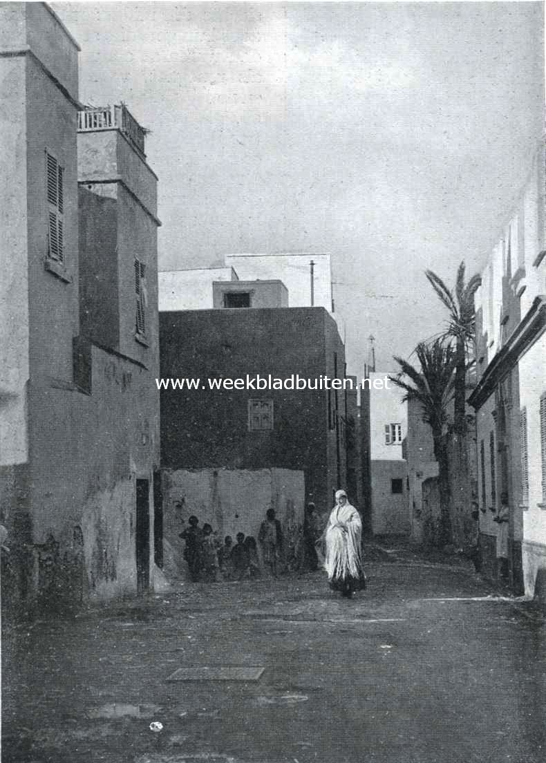 Fransch-Marokko. Straat te Mazagan, een kleine havenplaats 100 K.M. ten zuiden van Casablanca