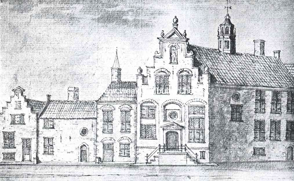 Het oude stadhuis van Enkhuizen omstreeks 1650