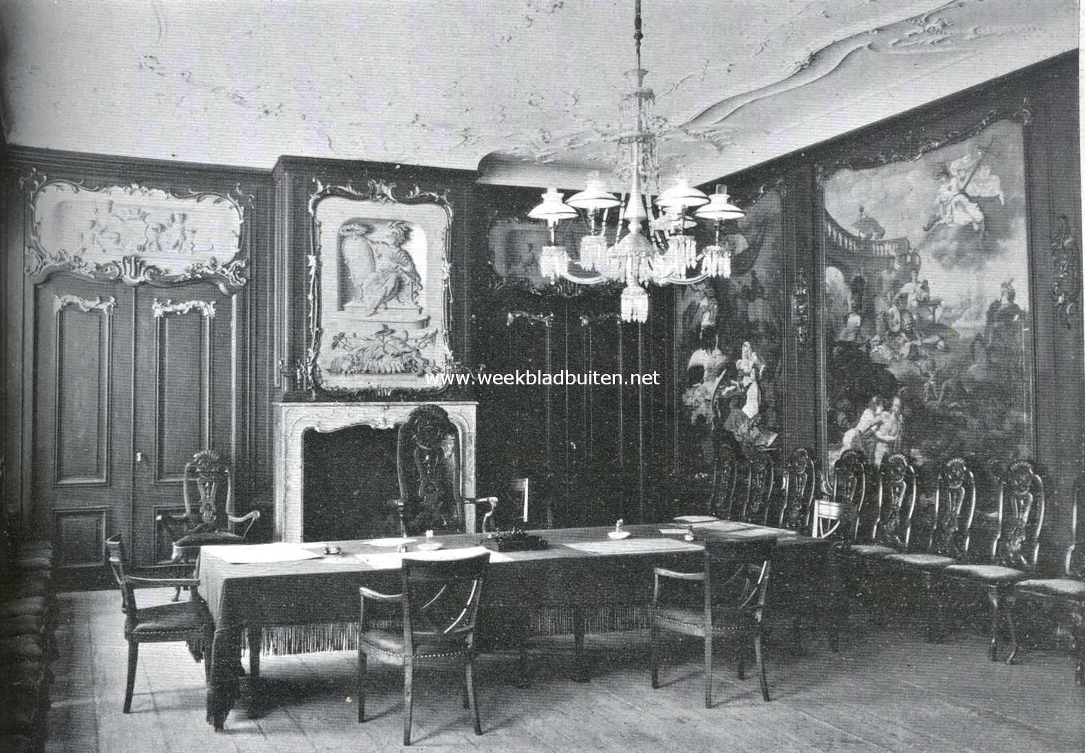 Westelijk gedeelte van de vroedschapszaal (thans trouwzaal) in het stadhuis te Dokkum