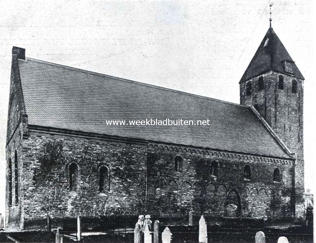 Het kerkgebouw te Oudega, noordgevel