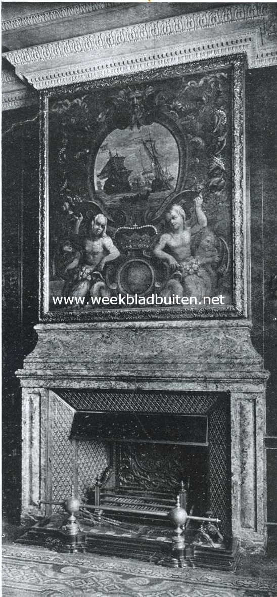 Het Binnenhof. Schoorsteen in de kamer van den Minister van Waterstaat