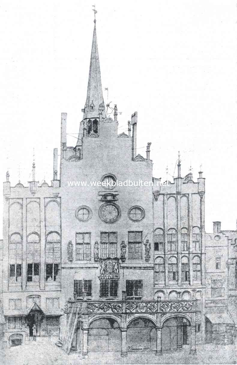 De in 1670 afgebroken gevel van het stadhuis te 's-Hertogenbosch