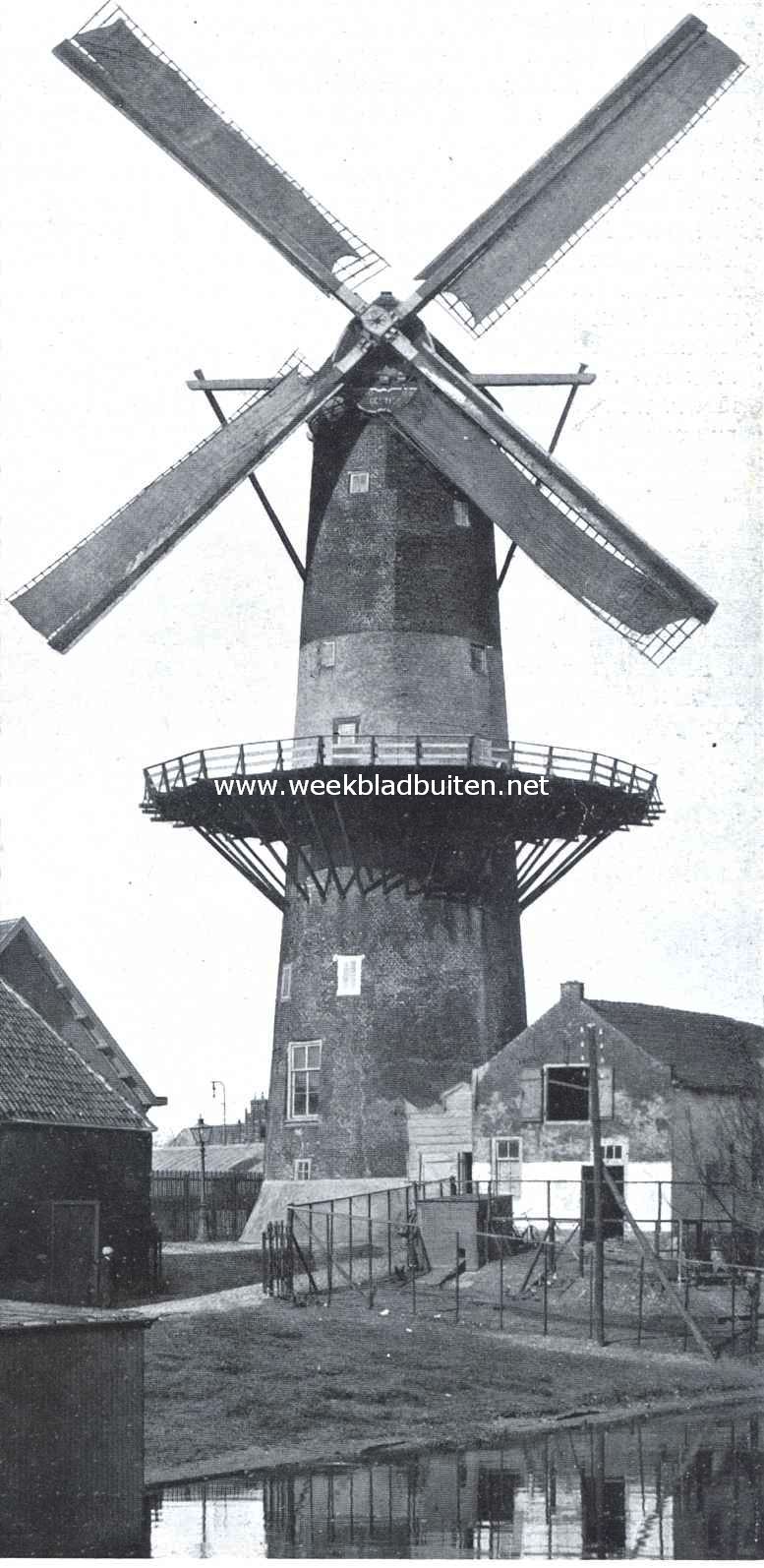 Leidsche windmolens. Molen De Stier aan den Maresingel te Leiden