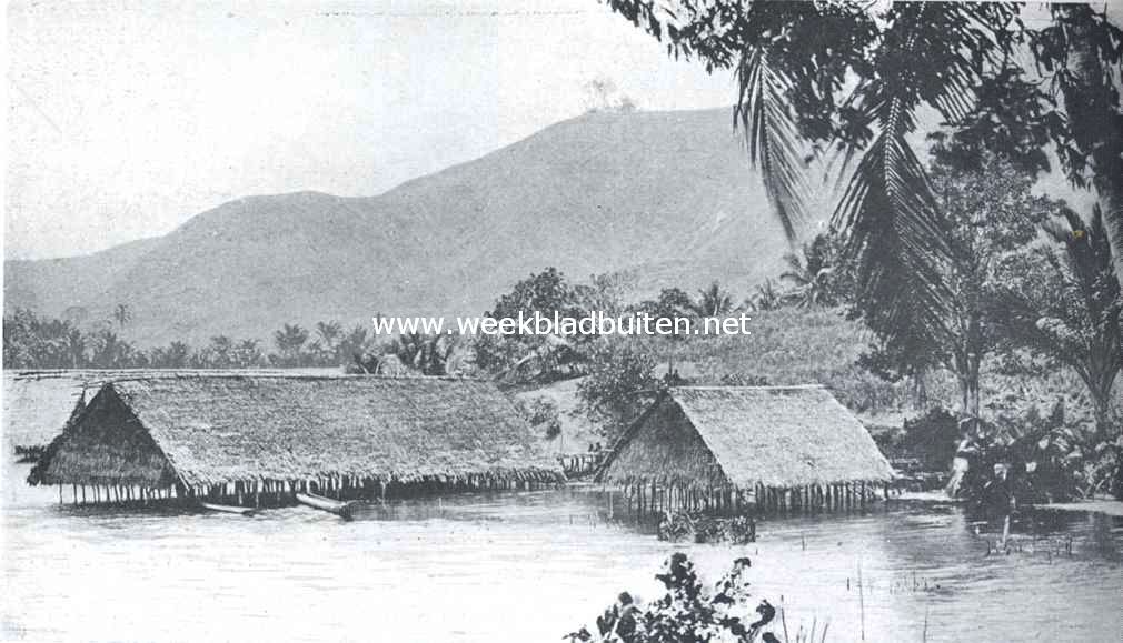 Familiehuizen, oost Nieuw-Guinea
