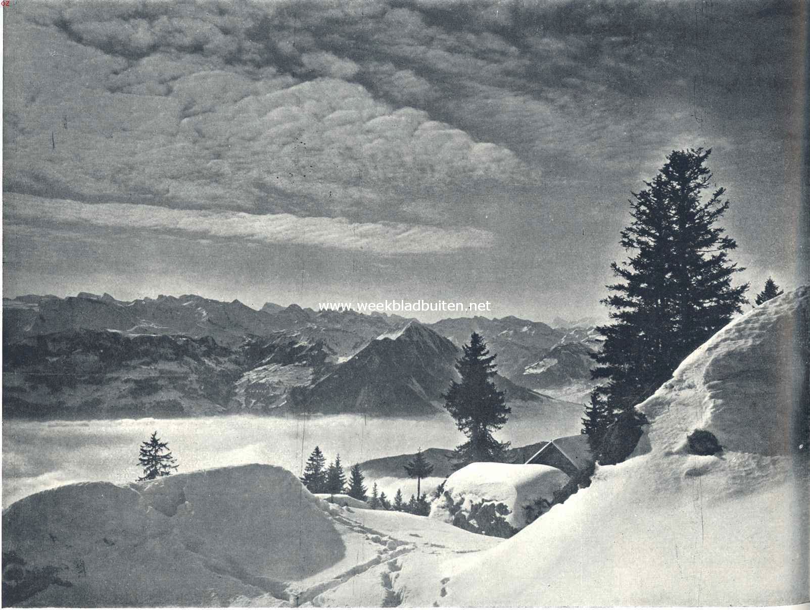 Panorama van den Rigi in den winter