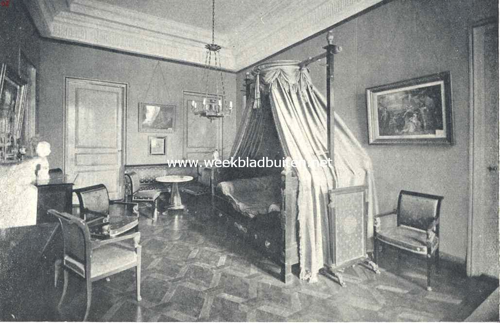 Het Paviljoen te Haarlem. De slaapkamer van Koning Lodewijk Napoleon in het Paviljoen te Haarlem