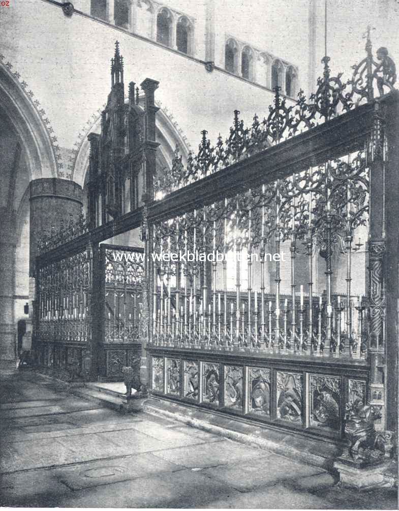 De oude Sint Bavokerk te Haarlem. Het koorhek in de St. Bavokerk te Haarlem