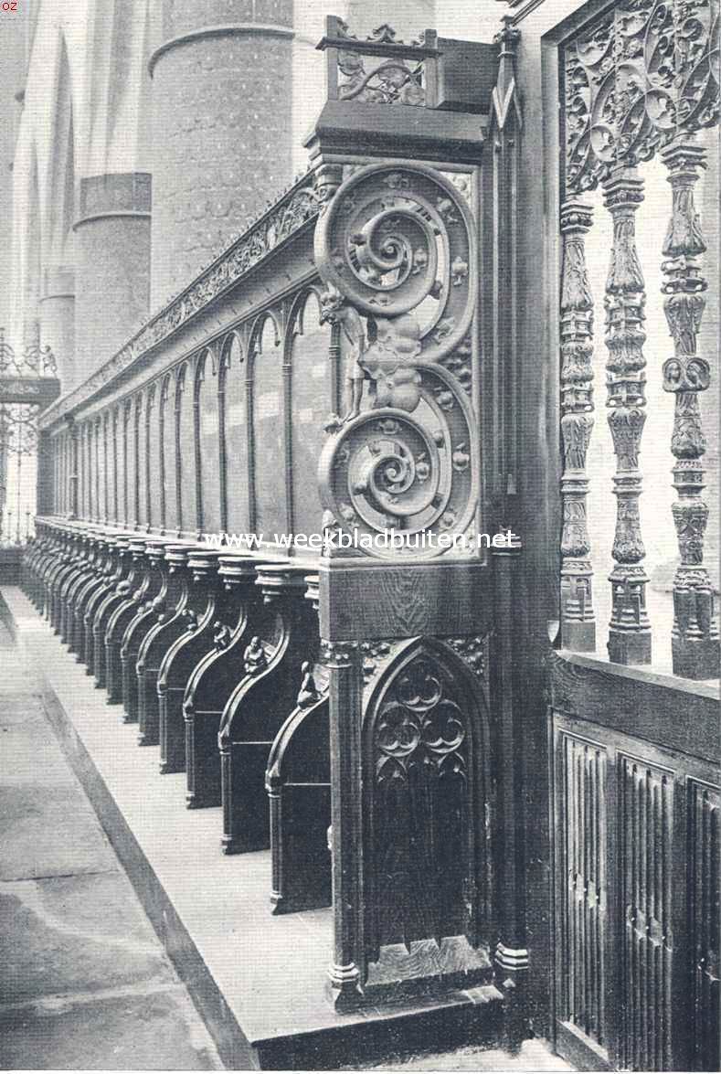 De oude Sint Bavokerk te Haarlem. De St. Bavokerk te Haarlem. Koorgestoelte