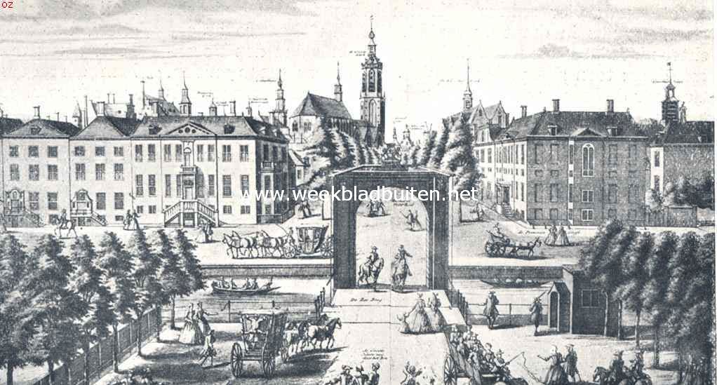 Het Huis aan den Boschkant. Prinsessegracht en Korte Voorhout omstreeks 1720. Links het 