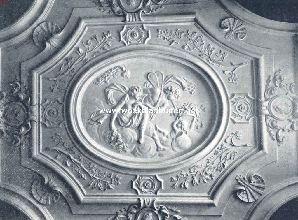 Teylers Fundatiehuis te Haarlem. Plafond van een der kamers in Teylers woonhuis