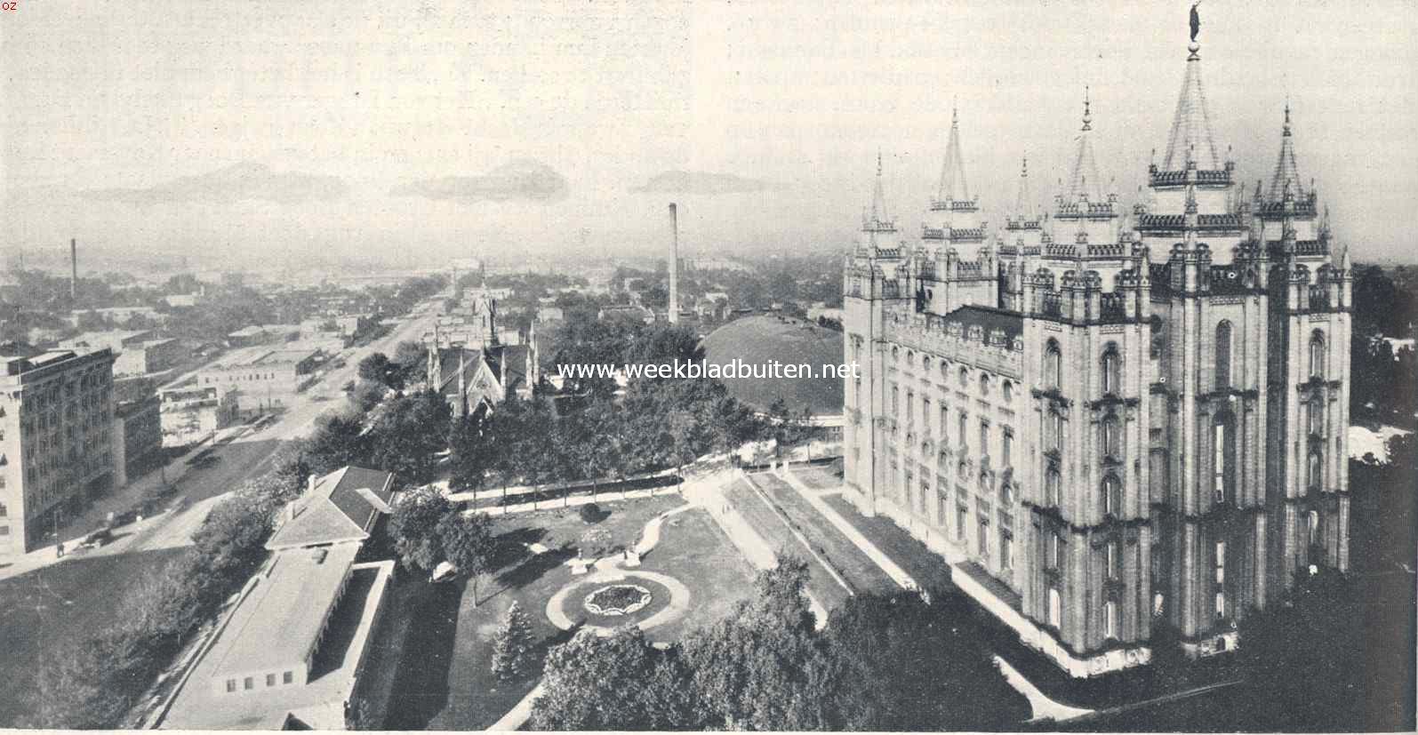 De staat Utah. De mormonen-tempel te Salt Lake City