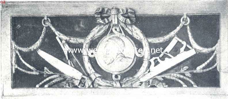 Het Diakonie Oude Vrouwen- en Mannenhuis der Ned.-Herv. Gem. te Amsterdam. Emblemen van het St. Jozef's Gilde in het Diakonie Oude Vrouwen- en Mannenhuis