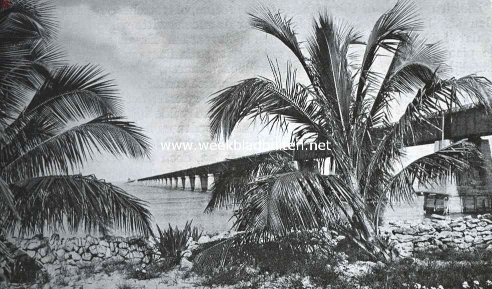 Florida. Aan de kust van Florida met de spoorbrug over zee naar Key West
