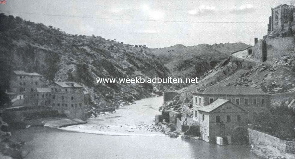Iets over Spanje en Spaansche steden. Gezicht op de Taag bij Toledo