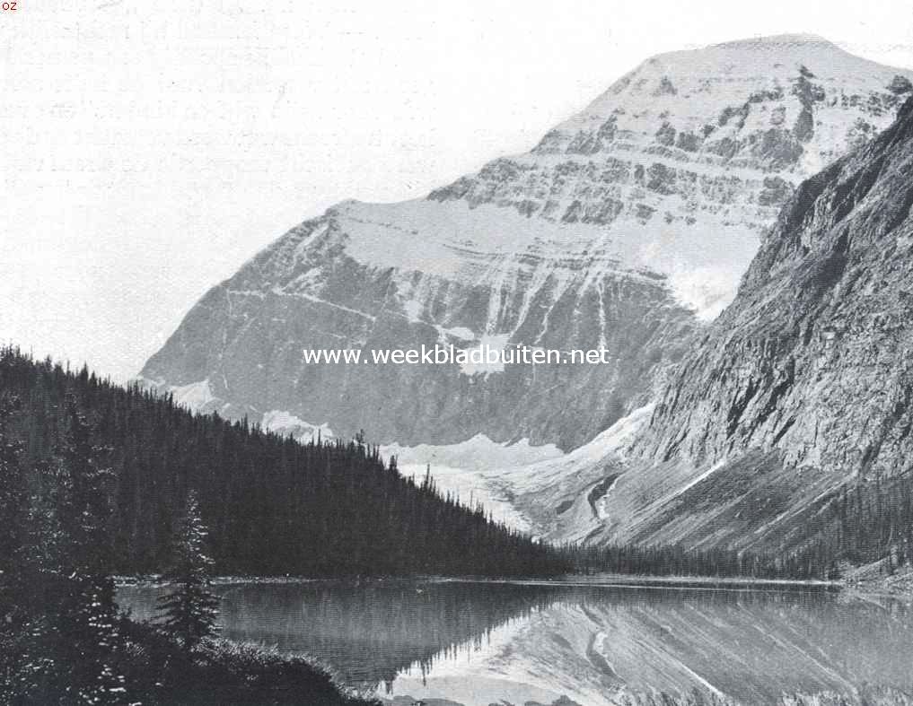Het Jasper National Park. De Mount Edith Cavell, de hoogste berg van Canada
