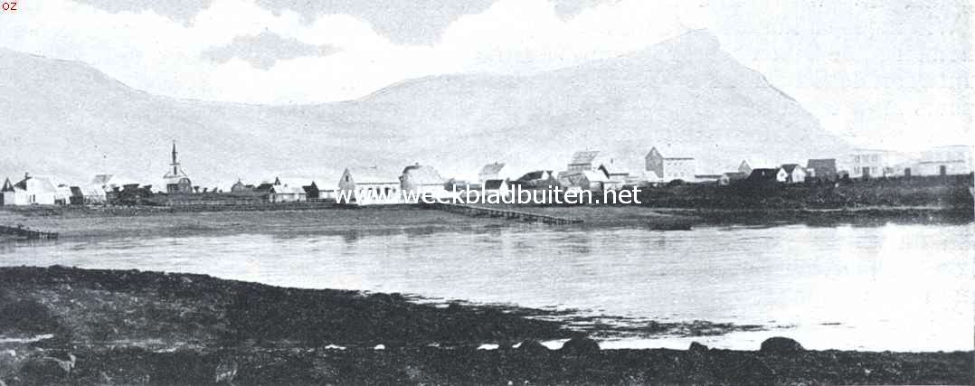 Herinnering aan IJsland. Het kustplaatsje Akranes