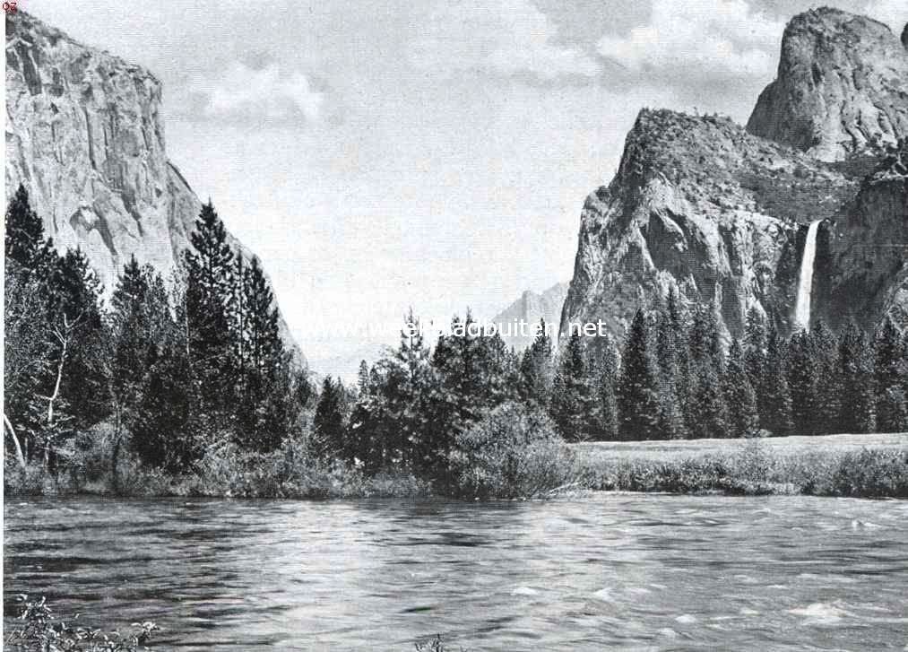 Het Yosemite natuurmonument. Het Yosemite National Park. Gates of the Valley