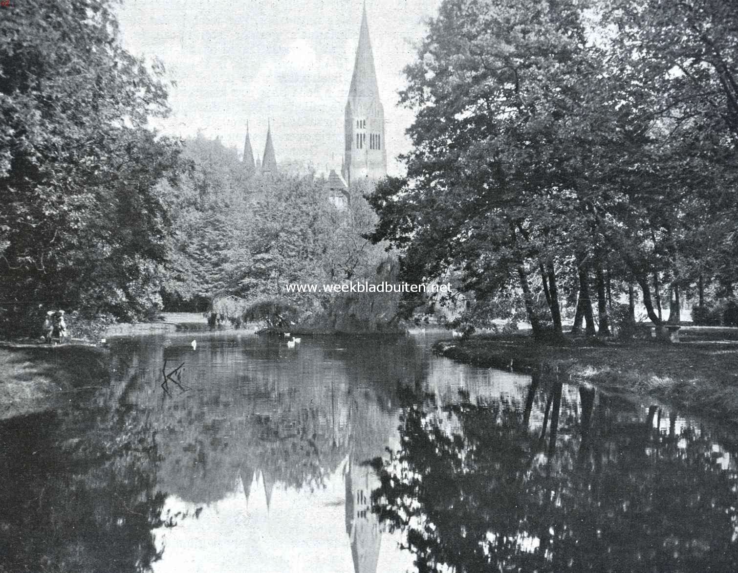 Ons mooie Vondelpark. De vijver bij de Vondelkerk