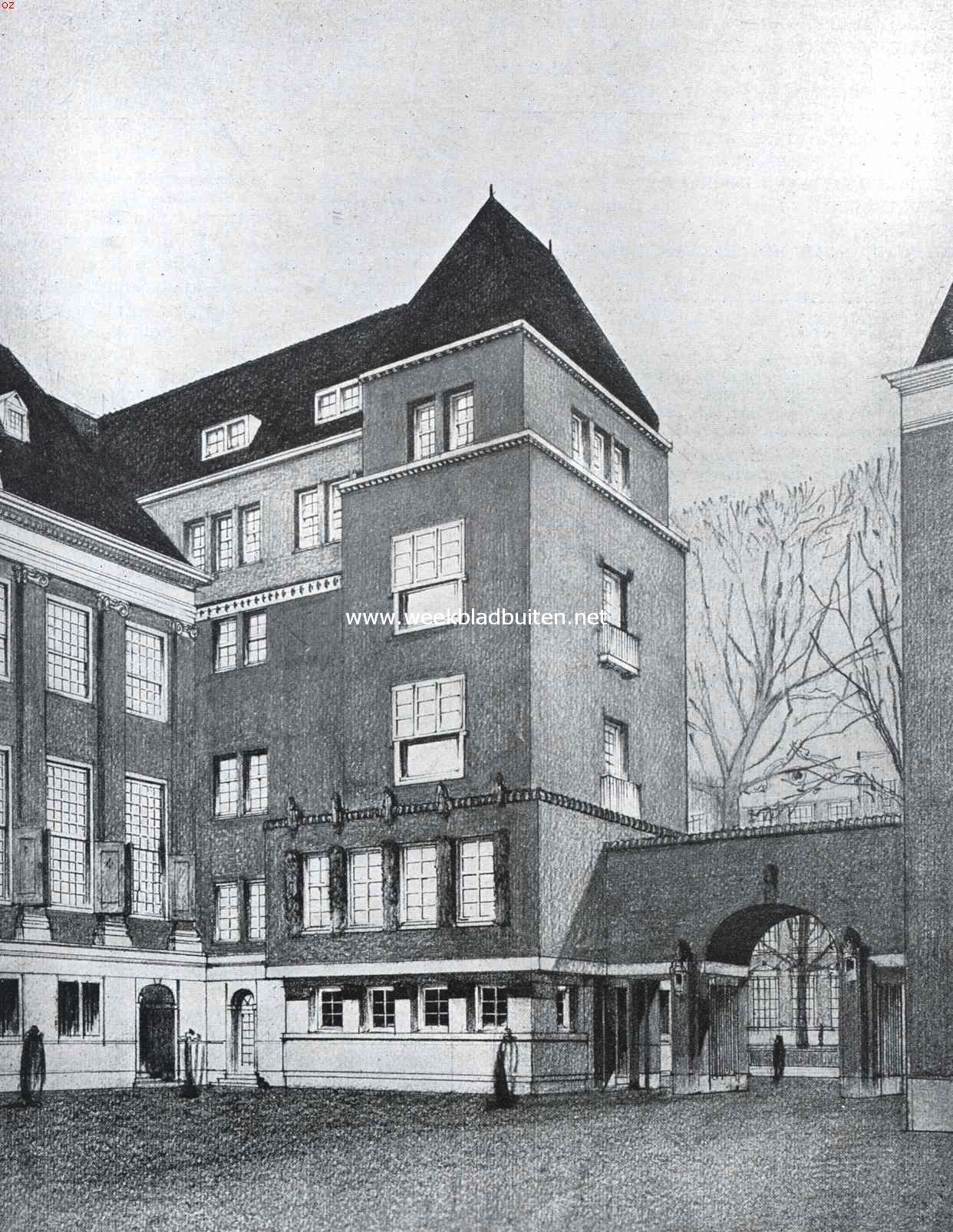 De nieuwe vleugel van het Raadhuis te Amsterdam, gezien van de eerste binnenplaats