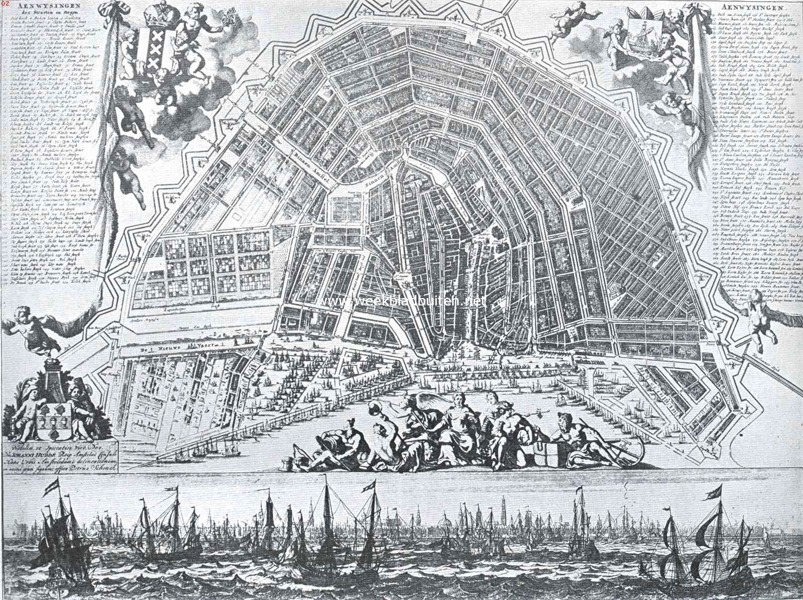 1275 - Amsterdam - 1925. Plattegrond van Amsterdam, omstreeks 1700, van Petrus Schenk. Uit 