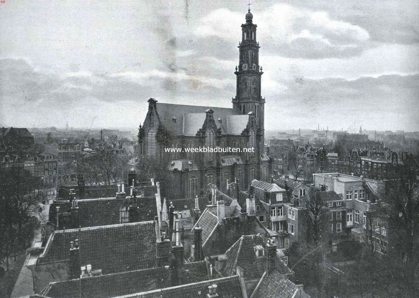 De Westerkerk te Amsterdam. Panorama van de Westerkerk en hare omgeving