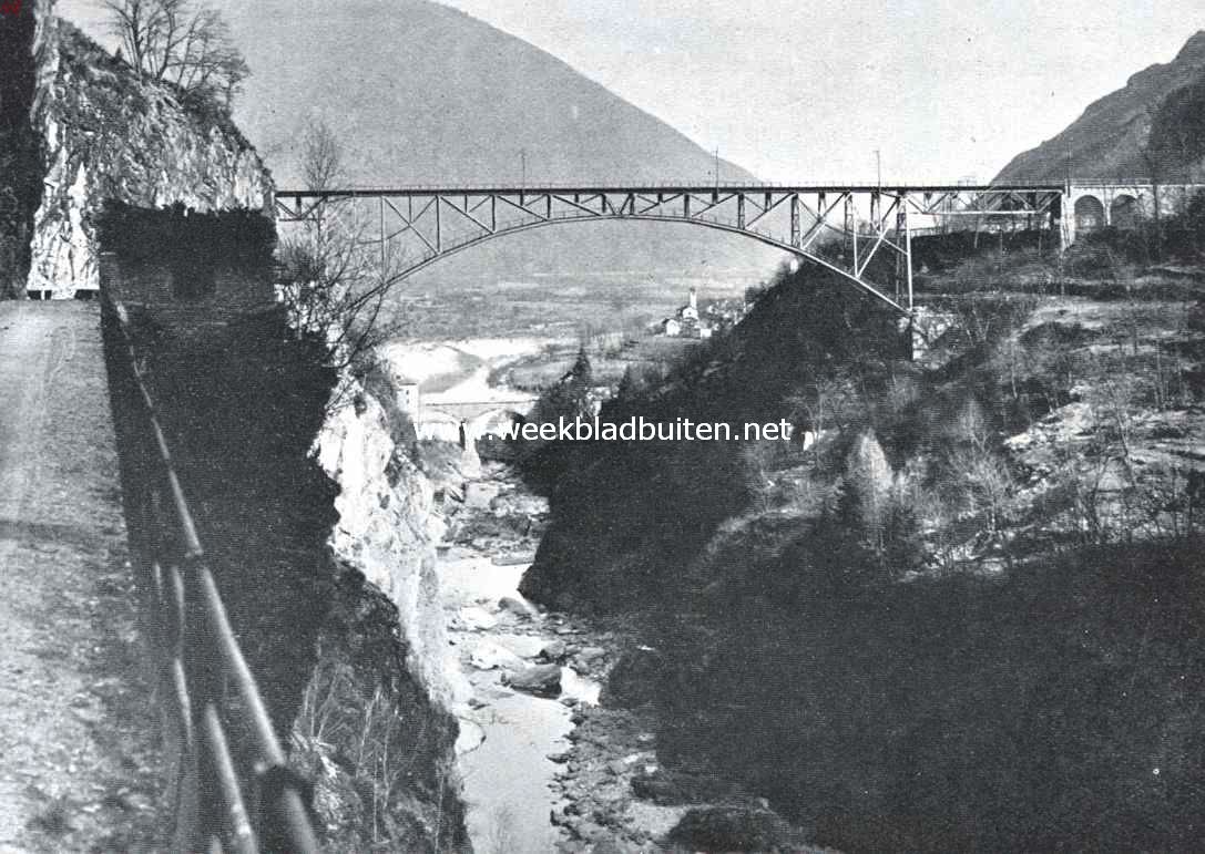 De Centovalli-Spoorweg. De brug over de Isorno