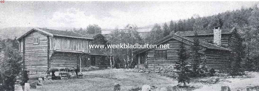 Het Openlucht-Museum op Maihaugen. Noorsche hoeve met voorraadschuur
